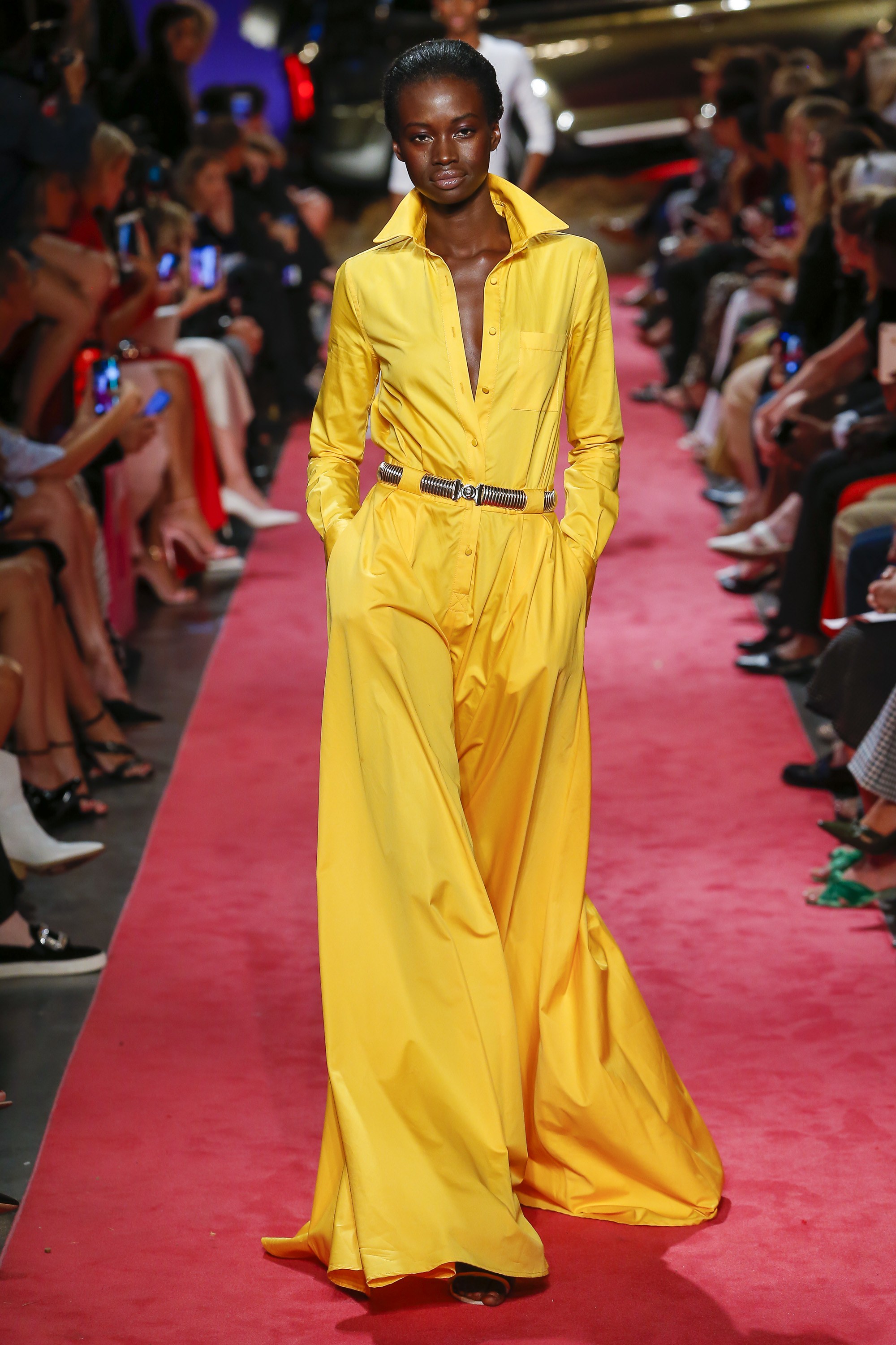 brandon maxwell yellow jumpsuit